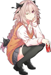 🍔 Astolfo Anime, Personagem, Coca-Cola, Refrigerante, Trap telegram sticker