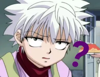 ❓ Killua Zoldyck Hunter x Hunter アニメ, 漫画, 質問, キルア, Hunter x Hunter telegram sticker