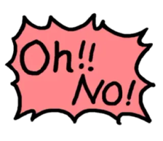 😟 Oh!! No! expression, oh no, exclamation, cartoon bubble, pink telegram sticker