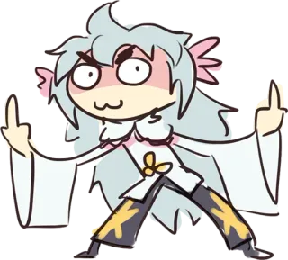 🖕 dito medio, gesto offensivo, cartone animato, personaggio, sarcastico telegram sticker