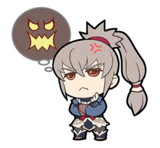 😠 zły, poirytowany, zirytowany, kreskówka, chibi, postać telegram sticker