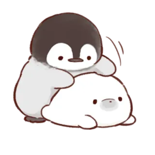 😗 pinguim, urso polar, animais, desenho animado, fofo telegram sticker