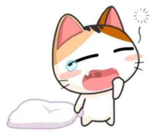 😪 cat, sad, crying, cartoon, emotion telegram sticker