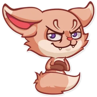 😈 fox, animal, cartoon, sticker, cute, smirk telegram sticker