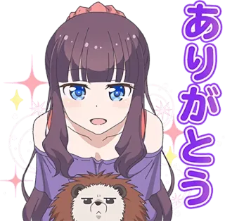 😍 ありがとう Anime, Chica, Gracias, Kawaii, Dibujo animado, Lindo telegram sticker