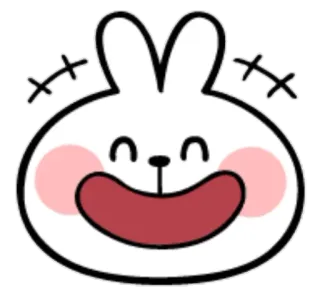 😄 conejo, lindo, conejito, feliz, dibujo animado, adhesivo, animal telegram sticker