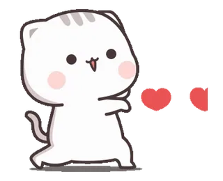 ❤️ gato, coração, fofo, animal, kawaii, amor telegram sticker