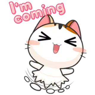 😆 I'm coming 猫, かわいい, 動物, 可愛い, 近日公開 telegram sticker