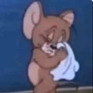 😾 Jerry Tom and Jerry cartoon, muis, verdrietig, huilend, bedroefd whatsapp sticker