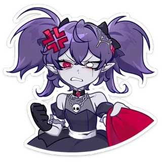 ⭐ 애니메이션, 소녀, 화난, 악마, 만화, 스티커 telegram sticker
