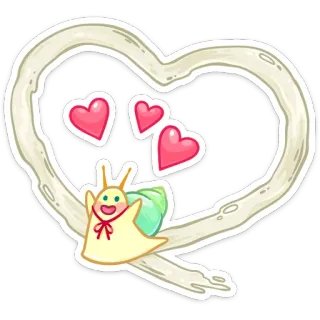 ❤️ siput, hati, cinta, lucu, kartun whatsapp sticker