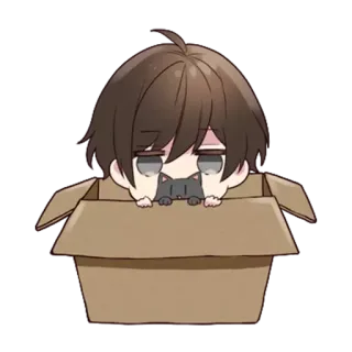 😁 chibi, box, anime, cartoon telegram sticker