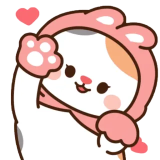 😘 mèo, dễ thương, động vật, hoạt hình, kawaii, trái tim, hồng, nhãn dán telegram sticker