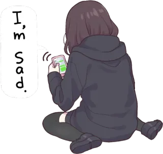 😭 I'm sad. sad, anime girl, teen, girl, emo telegram sticker