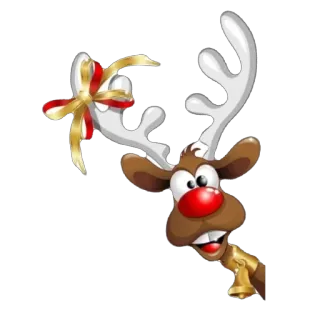 🫥 Rudolph reindeer, christmas, cartoon, holiday, rudolph, festive telegram sticker