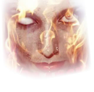 😞 LOS ANGELES feu, visage, maquillage, ville, LOS ANGELES, horreur, effrayant telegram sticker