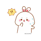 😱 น่ารัก, กระต่าย, การ์ตูน, คาวาอิ, ตกใจ, อุทาน whatsapp sticker