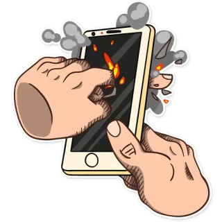 📱 telepon, ledakan, teknologi, penghancuran, kartun, kemarahan telegram sticker