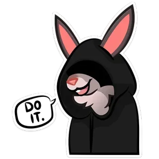 😈 DO IT. konijn, konijn, hoodie, motivatie, uitvoeren telegram sticker