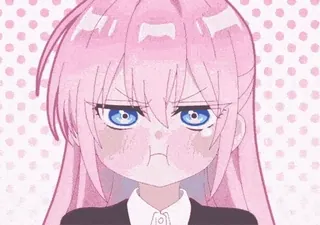 ๐ก anime, gadis, rambut pink, imut, marah, cemberut whatsapp sticker