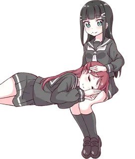 🧸 アニメ, 女の子, 制服, かわいい, 友情, 漫画 telegram sticker