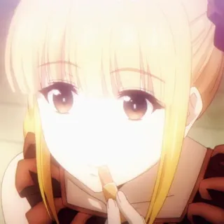 📱 Anime, Mädchen, Charakter, blond, süß, Illustration telegram sticker