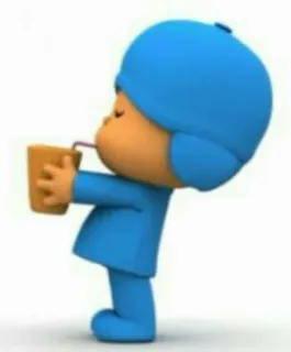 🌚 Pocoyo cartoon, geanimeerd, drinken, kind, Pocoyo, drankje telegram sticker
