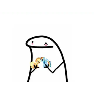 😀 florkofcows, stick figure, my little pony, mlp, applejack, rainbow dash telegram sticker