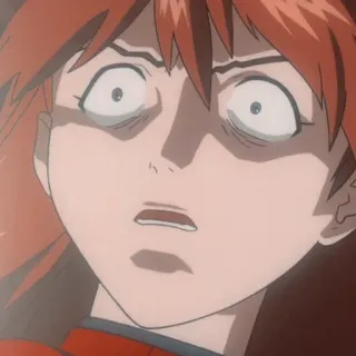 😲 Asuka Langley Sohryu Neon Genesis Evangelion anime, expression, confused, shocked, Asuka, Evangelion telegram sticker