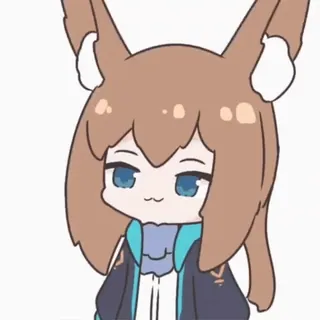 😌 anime, cartoon, girl, ears, cute, character telegram sticker
