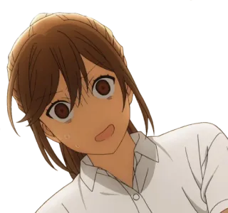 😰 anime, garota, chocada, horrorizada, preocupada, expressão telegram sticker