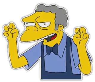 😉 Moe Szyslak The Simpsons Moe, Simpsons, cartoon, animation, character, funny, angry telegram sticker