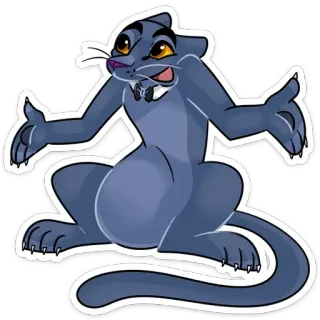 🤷‍♂️ báo đen, động vật, hoạt hình, nhân vật, mèo telegram sticker