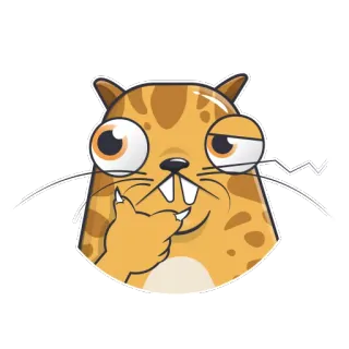 🤔 кот, смешной, мультфильм, стикер, животное, милый, глупый telegram sticker