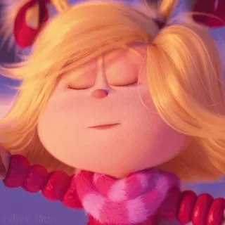 ☺️ Cindy Lou Who The Grinch ซินดี้ ลู ฮู, เดอะกริ๊นช์, คริสต์มาส, ฮูวิลล์, การ์ตูน whatsapp sticker
