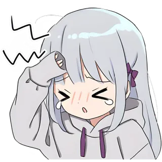 🤕 anime, girl, crying, upset, kawaii, cartoon telegram sticker