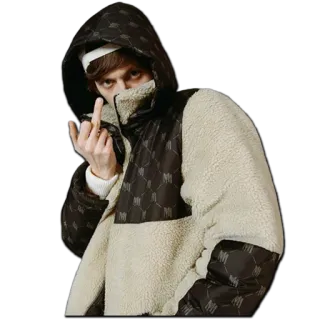 🖕 pessoa, dedo do meio, gesto, roupa, jaqueta telegram sticker