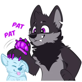 😄 PAT PAT lobo, furry, carinho, fofo, cachorro telegram sticker