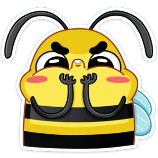 😡 ハチ, 怒り, 漫画, かわいい, 昆虫, 動物 telegram sticker