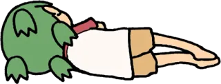 😴 Desenho animado, Personagem, Ilustração, Fofo, Verde, Descansando telegram sticker