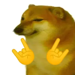 👍 doge, pies, mem, zwierzę, zwierzę domowe, shiba inu, mem internetowy, ręce telegram sticker