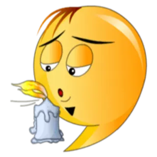 😴 Эмодзи, Свеча, Грустный, Персонаж, Мультфильм telegram sticker