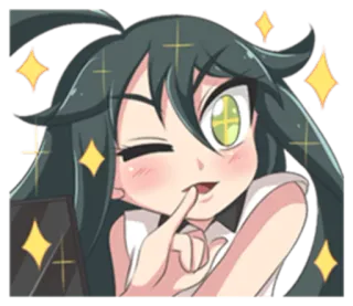 😉 anime, cartoon, girl, wink, cute, sparkle telegram sticker