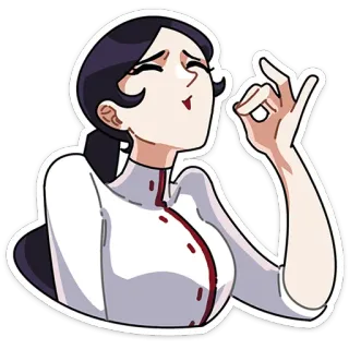 😙 woman, cartoon, gesture, expression, humor telegram sticker