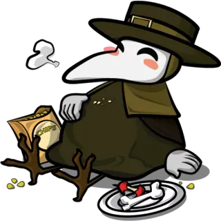 😊 Médecin de peste, Chips, Os, Médical, Maladie telegram sticker