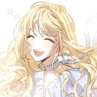 😄 アニメ 女の子, 漫画, 金髪, 笑顔, イラスト telegram sticker