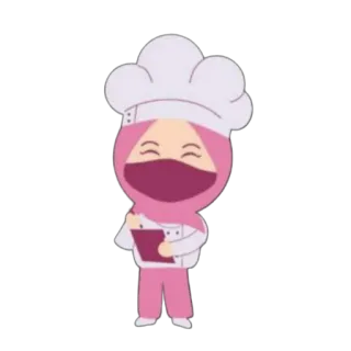 🍦 Chef, Cocinando, Hiyab, Mujer, Dibujos animados, Lindo, Musulmán, Islam telegram sticker