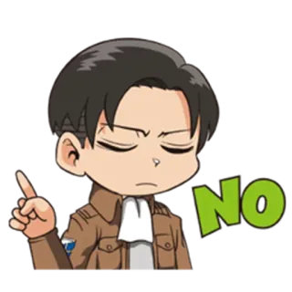 👎 Levi Ackerman Attack on Titan NO Anime, Levi, Non, L'Attaque des Titans, Manga, Personnage telegram sticker