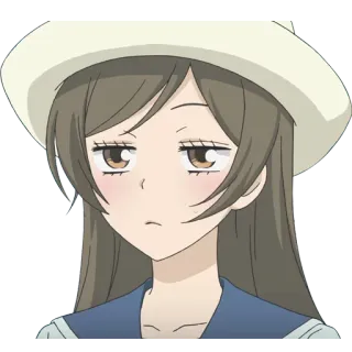 😒 anime, ragazza, seria, cappello, marinaretta telegram sticker