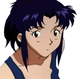 🧐 Misato Katsuragi Neon Genesis Evangelion anime, misato katsuragi, evangelion, character, cartoon telegram sticker